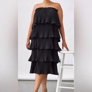 Anthropologie Black Strapless Dress